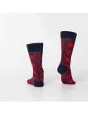 Navy blue men\'s socks with patterns SM17 - Online store - Boutique